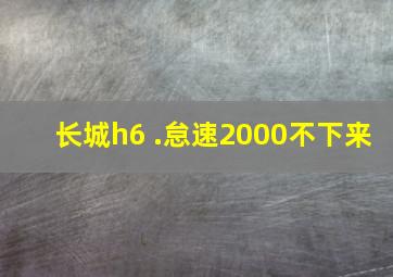 长城h6 .怠速2000不下来